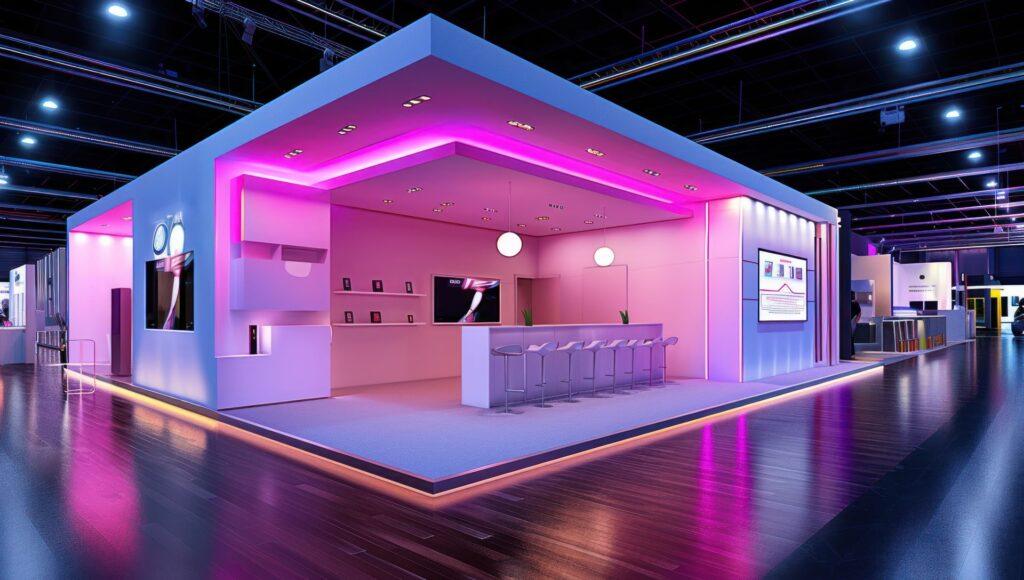 LED-Messestand mit reduziertem Design